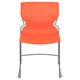 Orange |#| Home and Office Orange Full Back Stack Chair with Gray Frame - Guest Chair