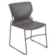 Gray |#| Home and Office Gray Full Back Stack Chair with Black Frame - Guest Chair