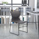 Gray |#| Home and Office Gray Full Back Stack Chair with Black Frame - Guest Chair