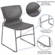 Gray |#| Home and Office Gray Full Back Stack Chair with Black Frame - Guest Chair