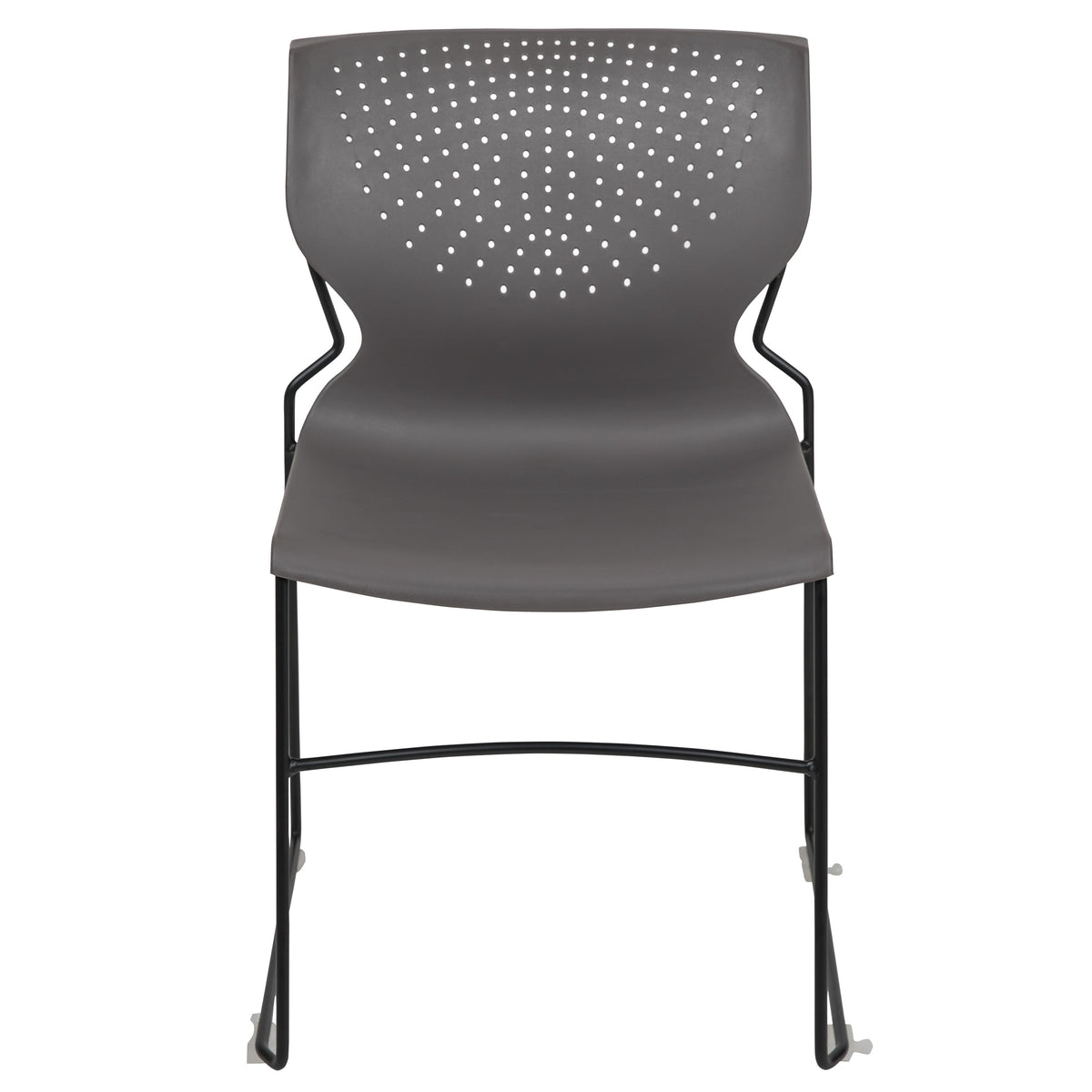 Gray |#| Home and Office Gray Full Back Stack Chair with Black Frame - Guest Chair