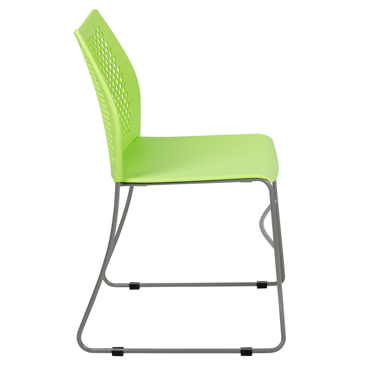 Green |#| Home and Office Green Sled Base Stack Chair with Air-Vent Back - Guest Chair