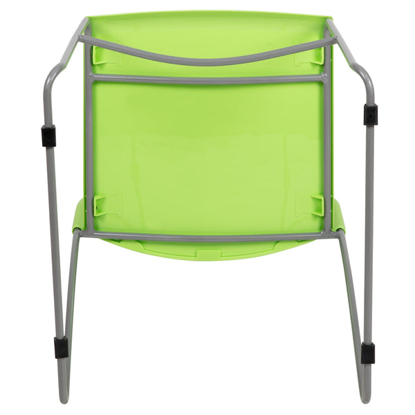 Green |#| Home and Office Green Sled Base Stack Chair with Air-Vent Back - Guest Chair