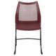 Burgundy |#| Home and Office Burgundy Sled Base Stack Chair with Air-Vent Back - Guest Chair