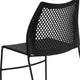 Black |#| 661 lb. Capacity Black Sled Base Stack Chair with Air-Vent Back