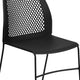 Black |#| 661 lb. Capacity Black Sled Base Stack Chair with Air-Vent Back