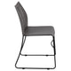 Gray |#| Home and Office Gray Sled Base Stack Chair with Air-Vent Back - Guest Chair
