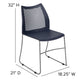 Navy |#| Home and Office Navy Sled Base Stack Chair with Air-Vent Back - Guest Chair