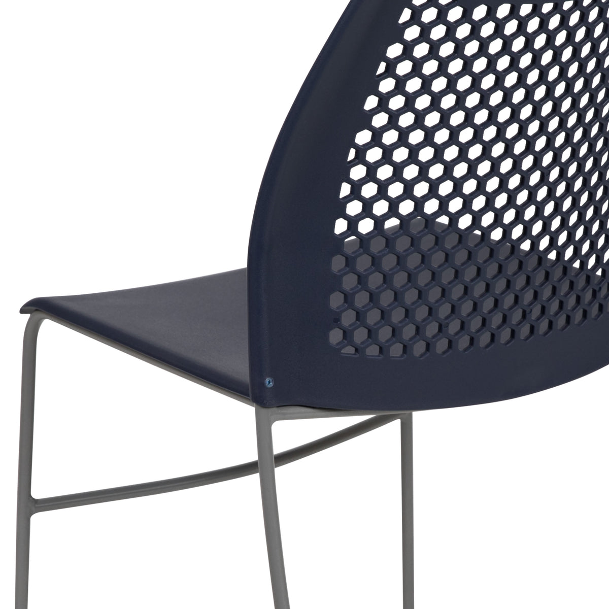 Navy |#| Home and Office Navy Sled Base Stack Chair with Air-Vent Back - Guest Chair