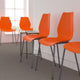 Orange |#| 770 lb. Capacity Orange Stack Chair with Lumbar Support and Silver Frame