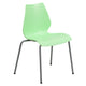 Green |#| 770 lb. Capacity Green Stack Chair with Lumbar Support and Silver Frame