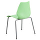 Green |#| 770 lb. Capacity Green Stack Chair with Lumbar Support and Silver Frame