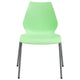 Green |#| 770 lb. Capacity Green Stack Chair with Lumbar Support and Silver Frame