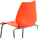 Orange |#| 770 lb. Capacity Orange Stack Chair with Lumbar Support and Silver Frame