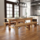 Light Natural |#| 7' x 40inch Rectangular Antique Rustic Solid Pine Folding Farm Table
