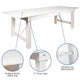 Antique Rustic White |#| 7' x 40inch Rectangular Antique Rustic White Solid Pine Folding Farm Table