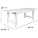 Antique Rustic White |#| 7' x 40inch Rectangular Antique Rustic White Solid Pine Folding Farm Table