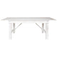 Antique Rustic White |#| 7' x 40inch Rectangular Antique Rustic White Solid Pine Folding Farm Table