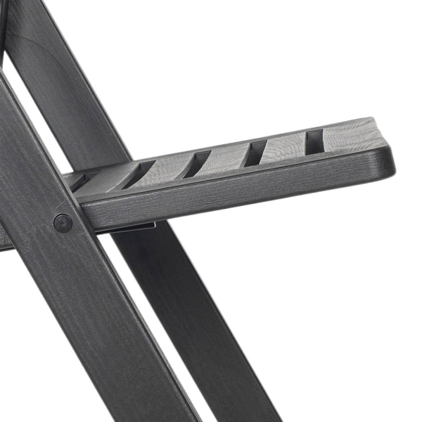 Black |#| Indoor/Outdoor Lightweight Wood Look Resin Folding Event Chair in Black