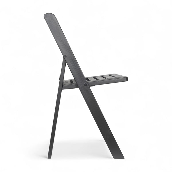 Black |#| Indoor/Outdoor Lightweight Wood Look Resin Folding Event Chair in Black