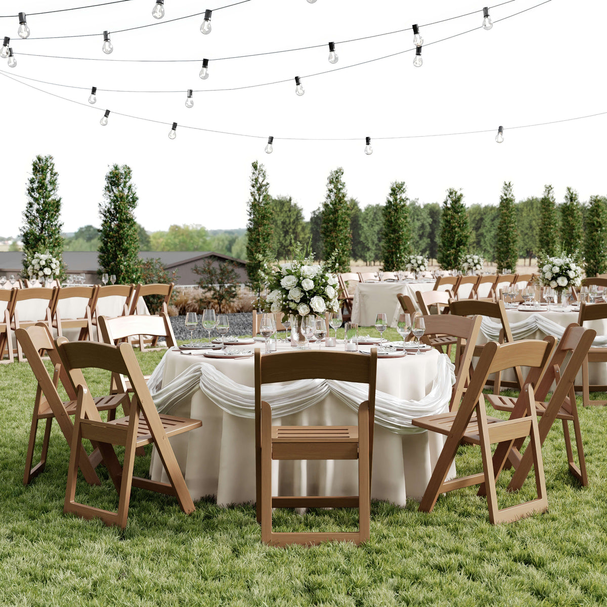 Chestnut |#| Indoor/Outdoor Lightweight Wood Look Resin Folding Event Chair in Chestnut