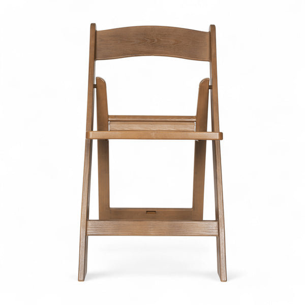 Chestnut |#| Indoor/Outdoor Lightweight Wood Look Resin Folding Event Chair in Chestnut