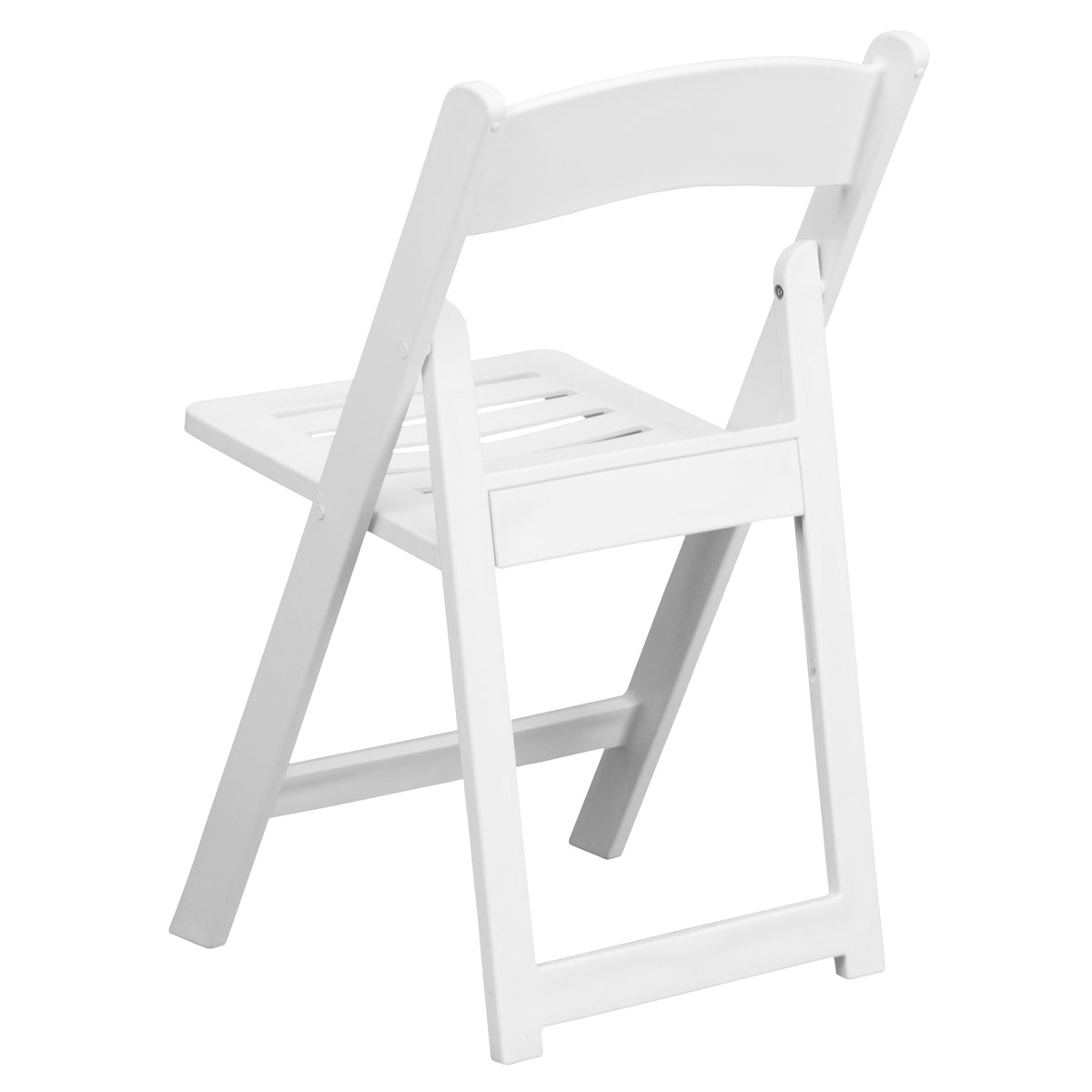 White |#| 800 lb. Capacity White Resin Folding Chair with Slatted Seat
