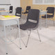 Gray Plastic/Chrome Frame |#| 880 lb. Capacity Gray Shell Stack Chair with Chrome Frame and 18inch Seat Height