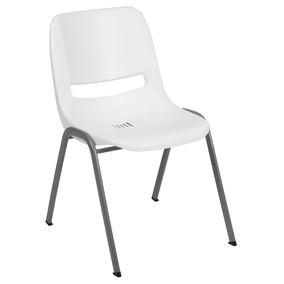 White |#| White Ergonomic Shell Student Stack Chair - Classroom Chair / Office Guest Chair