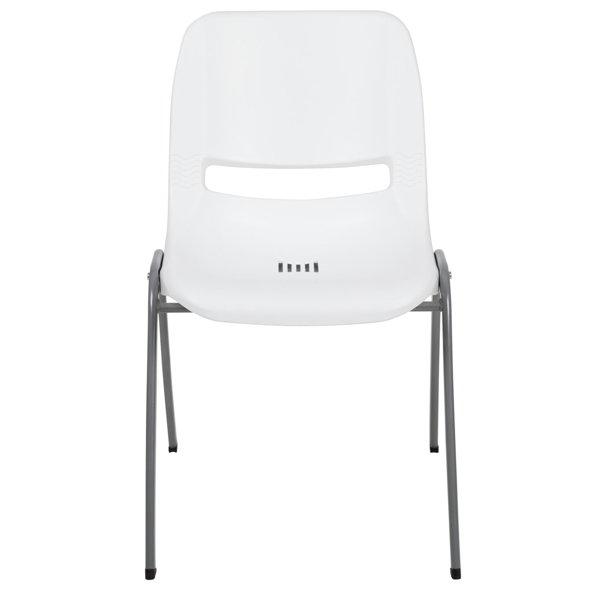 White |#| White Ergonomic Shell Student Stack Chair - Classroom Chair / Office Guest Chair