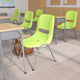 Green |#| Green Ergonomic Shell Student Stack Chair - Classroom Chair / Office Guest Chair