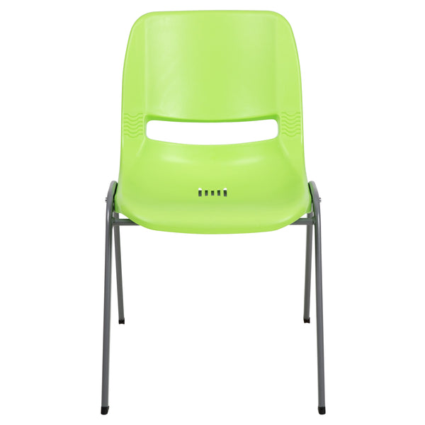 Green |#| Green Ergonomic Shell Student Stack Chair - Classroom Chair / Office Guest Chair