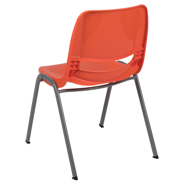 Orange |#| Orange Ergonomic Shell Student Stack Chair - Classroom Chair/Office Guest Chair