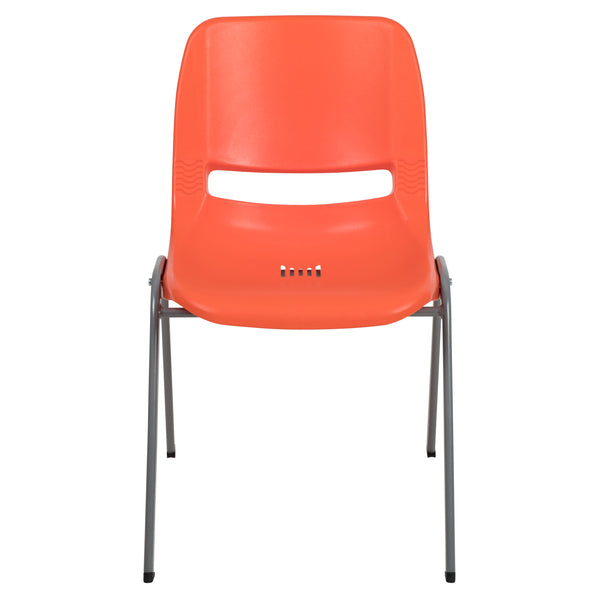 Orange |#| Orange Ergonomic Shell Student Stack Chair - Classroom Chair/Office Guest Chair