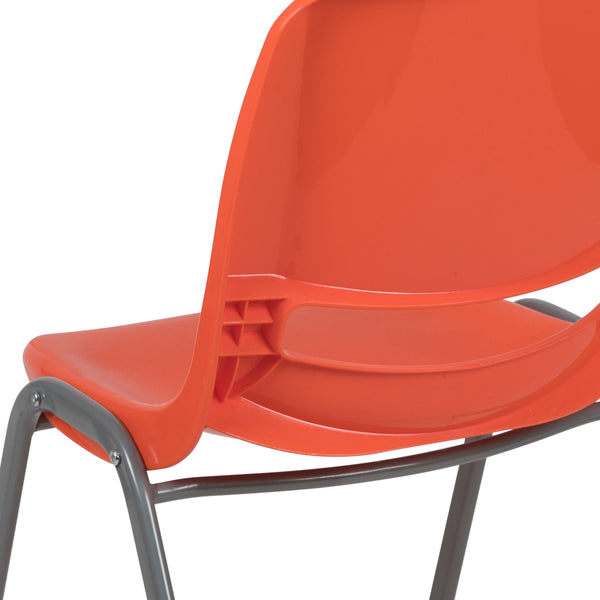 Orange |#| Orange Ergonomic Shell Student Stack Chair - Classroom Chair/Office Guest Chair