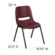 Burgundy |#| 880 lb. Capacity Burg Ergonomic Shell Stack Chair with Contoured Waterfall Seat