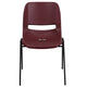 Burgundy |#| 880 lb. Capacity Burg Ergonomic Shell Stack Chair with Contoured Waterfall Seat