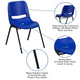 Blue |#| 880 lb. Capacity Blue Ergonomic Shell Stack Chair with Contoured Waterfall Seat