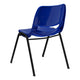 Blue |#| 880 lb. Capacity Blue Ergonomic Shell Stack Chair with Contoured Waterfall Seat