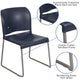 Navy |#| Home and Office Guest Chair Navy Full Back Contoured Sled Base Stack Chair