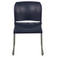 Navy |#| Home and Office Guest Chair Navy Full Back Contoured Sled Base Stack Chair