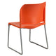 Orange |#| 880 lb. Capacity Orange Full Back Contoured Stack Chair with Sled Base