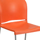 Orange |#| 880 lb. Capacity Orange Full Back Contoured Stack Chair with Sled Base