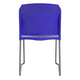 Blue |#| 880 lb. Capacity Blue Full Back Contoured Stack Chair with Sled Base