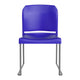 Blue |#| 880 lb. Capacity Blue Full Back Contoured Stack Chair with Sled Base