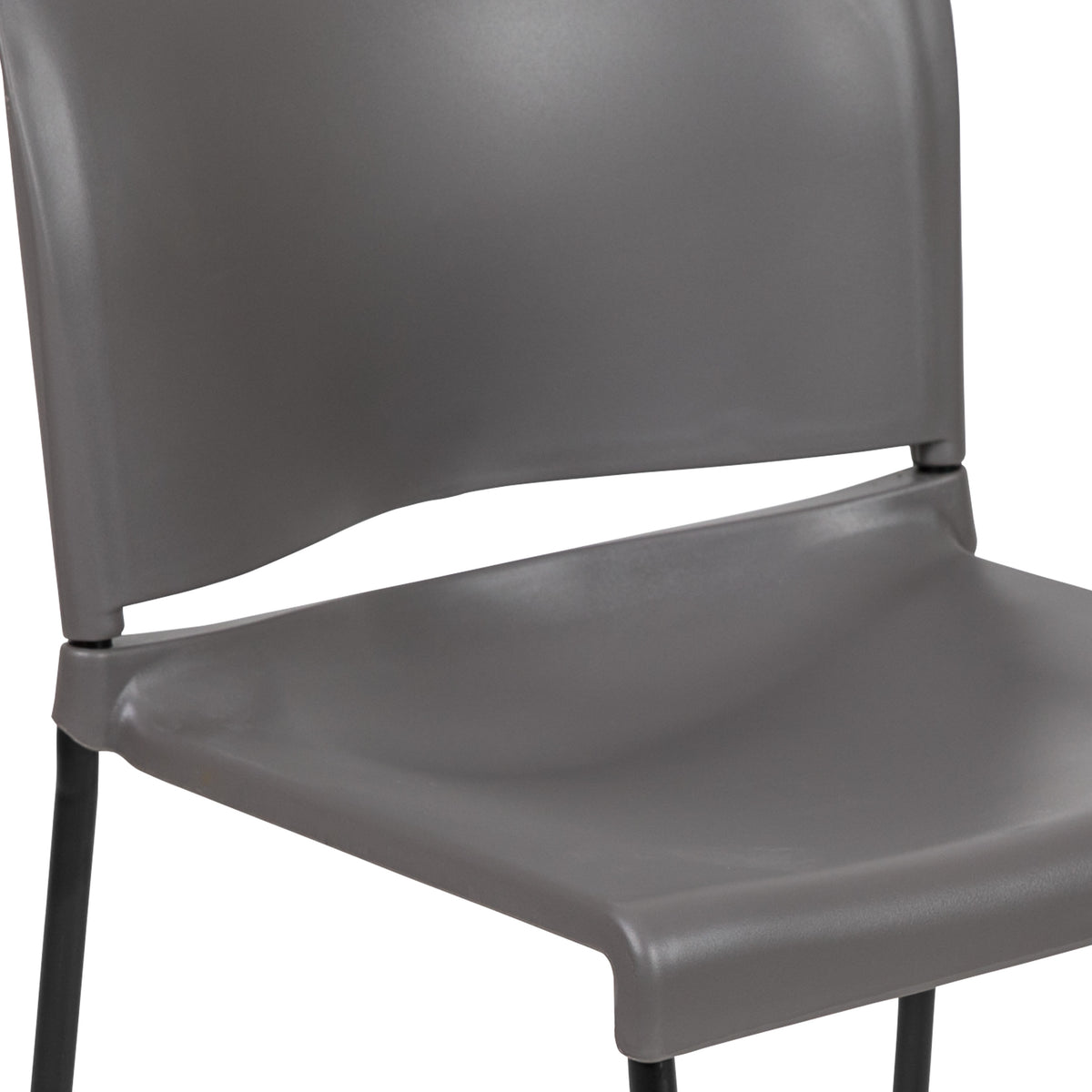 Gray |#| Home and Office Guest Chair Gray Full Back Contoured Sled Base Stack Chair