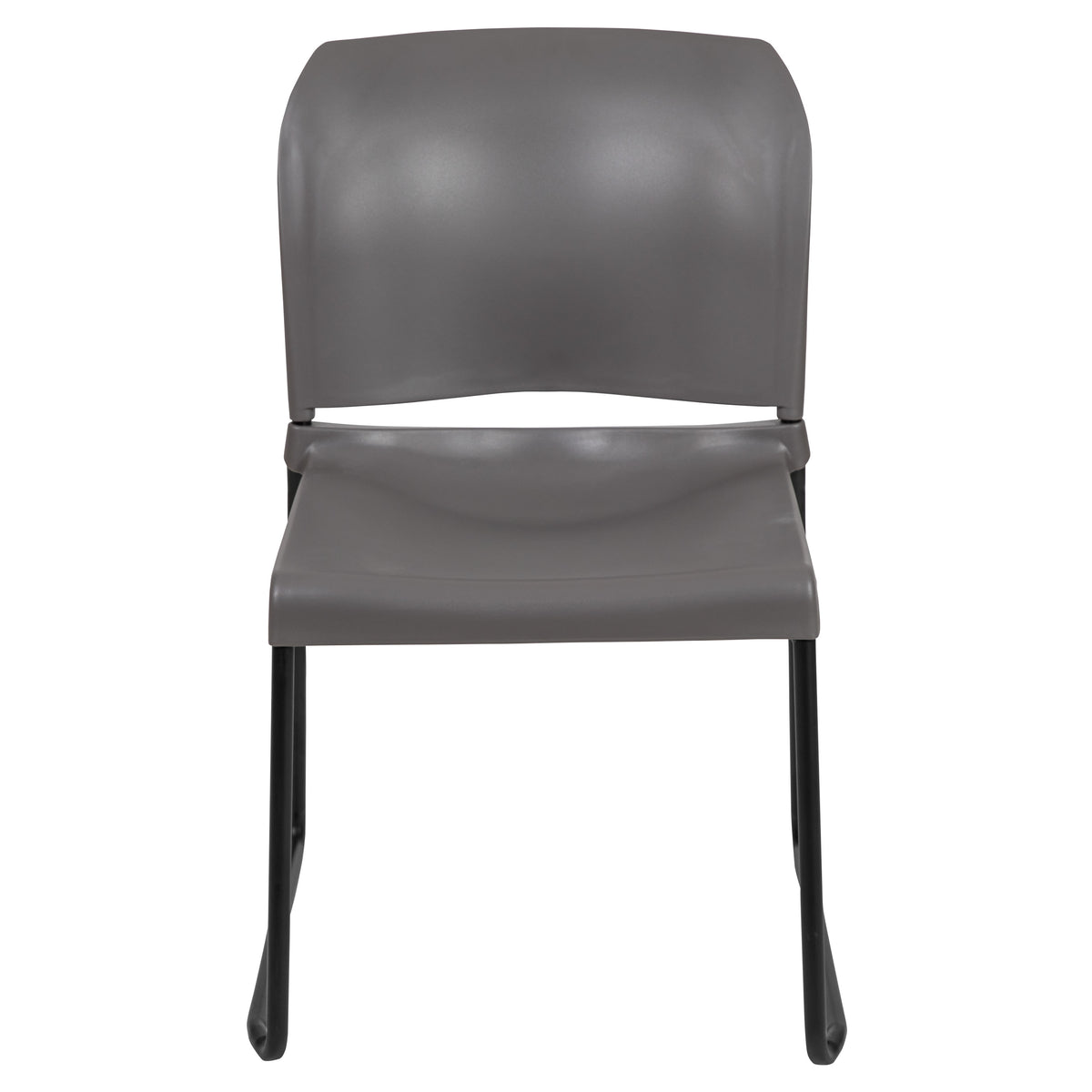 Gray |#| Home and Office Guest Chair Gray Full Back Contoured Sled Base Stack Chair