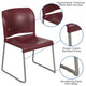 Burgundy |#| Home and Office Guest Chair Burgundy Full Back Contoured Sled Base Stack Chair