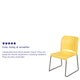 Yellow |#| Home and Office Guest Chair Yellow Full Back Contoured Sled Base Stack Chair