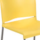 Yellow |#| Home and Office Guest Chair Yellow Full Back Contoured Sled Base Stack Chair